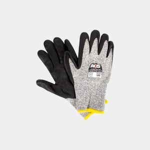Guante Axis™ gris con recubrimiento en espuma de nitrilo negro anticort e talla L ref: RWG555 Randians Panamericana