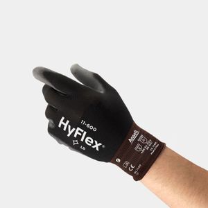 Guante Hyflex® Nylon Con Recubrimiento En Poliuretano Negro Talla 10 Re F: 11-600 Ansell Panamericana