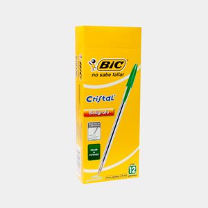 Bolígrafo Verde Cristal Bic Panamericana