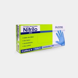 Guante Azul De Nitrilo Sin Talco Cal 6 Talla L Caja X 50 Pares Latexpor T Panamericana