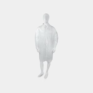 Bata Blanca Desechable Tipo Laboratorio Con Velcro 30 Grms Unidad Polym Edical Panamericana