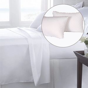 Combo Sabanas Doble 180H Blanca + 2 Almohadas Pentafoam Panamericana