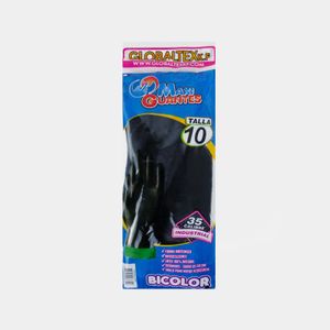 Guante negro de caucho calibre 35 talla 10 par Globaltex Panamericana