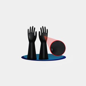 Guante negro de caucho tipo mosquetero calibre 65 talla 9 par Globaltex Panamericana