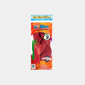 Guante rojo de caucho talla 9 calibre 20 Globaltex Panamericana