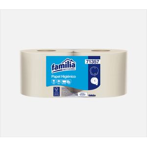 Papel Higiénico Jumbo Natural 400 Metros Hoja Sencilla Paca X 4 Rollos Familia Ref:71357 Panamericana